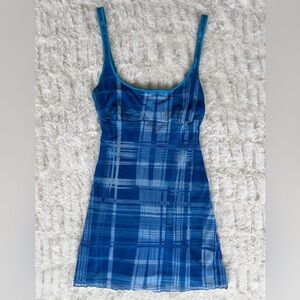 Y2K Cosabella Mesh Plaid Slip Dress
